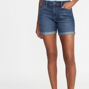 Old Navy Mid Rose Slim Fit Dark Wash Denim Shorts